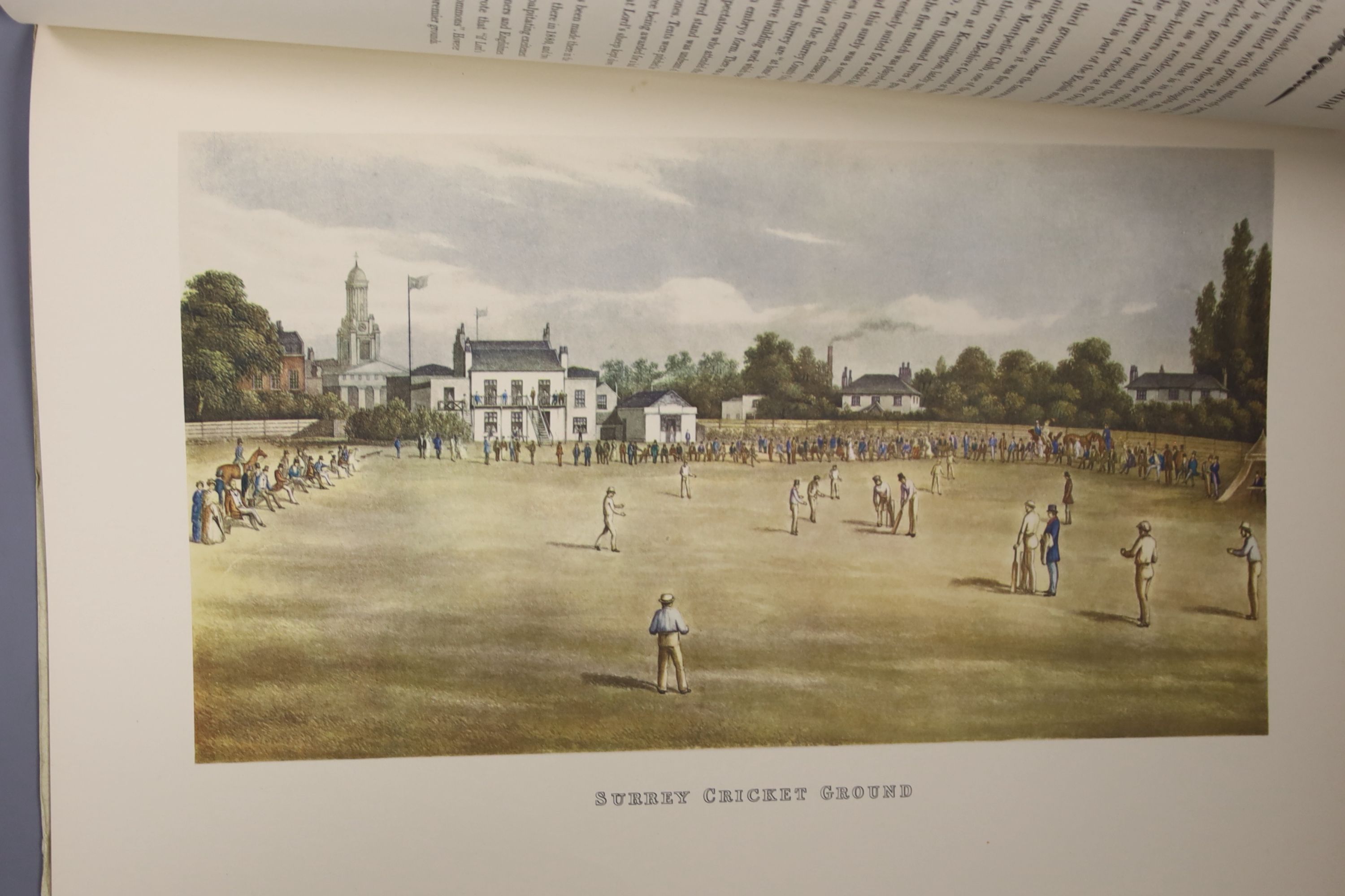 Rosenwater, Irving – A Portfolio of Cricket Prints: a nineteenth century miscellany, 8 coloured plates and some other illus., coloured pictorial wrappers, folio 1962